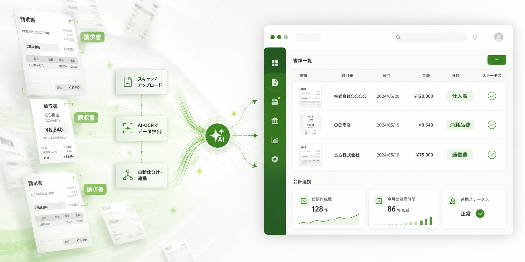 請求書自動仕分けツールのイメージ